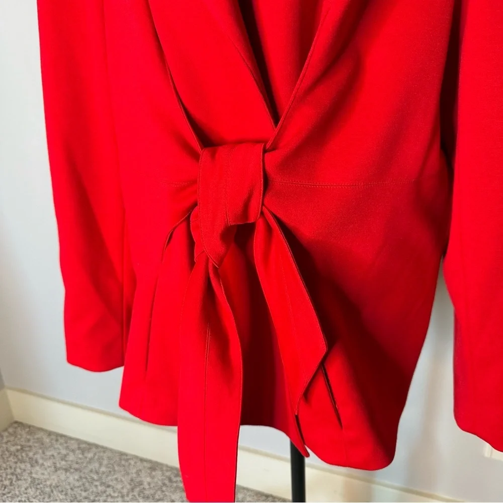 Calvin Klein Red Tie-Waist Blazer Jacket - Picture 5 of 15